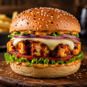 BBQ Paneer & Cheese Burger